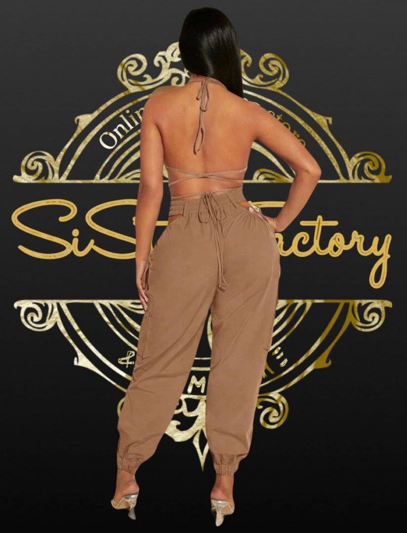 Compleu pantalon si sutien - Kim Kardashian - Mocha Brown