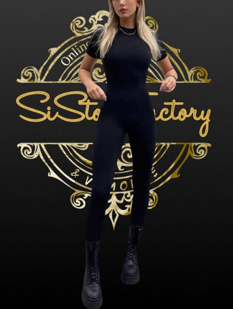 Jumpsuit modelator material solid - Black