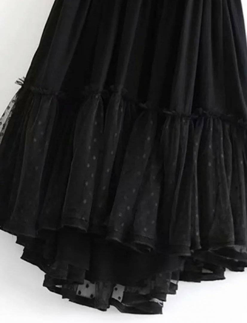 Rochie din voal dublat, decolteu si spatele gol - Black