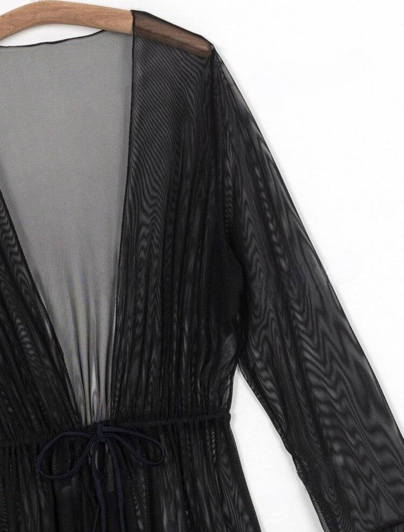 Rochie din voal fin/Cover-up pentru plaja - Black