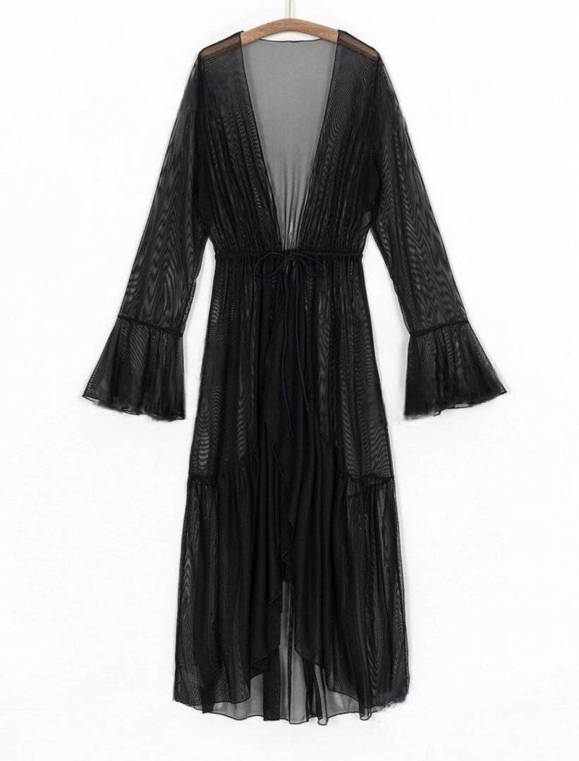 Rochie din voal fin/Cover-up pentru plaja - Black