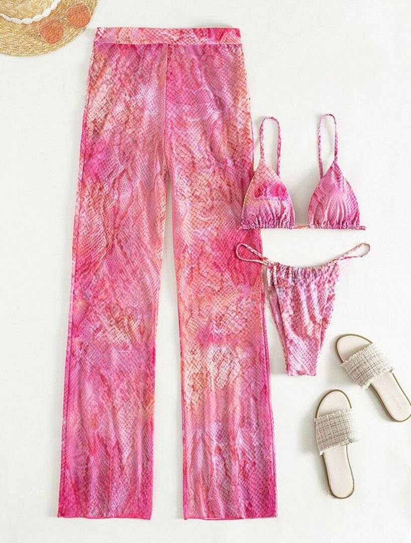 Set 3 piese pentru plaja - pink bubble gum