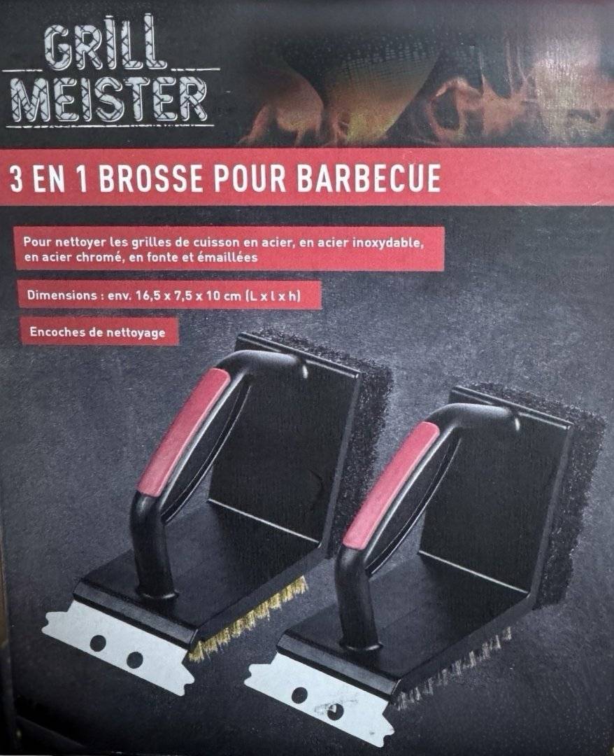 Set doua perii 3 in 1 curatare gratar barbeque GRILL MEISTER