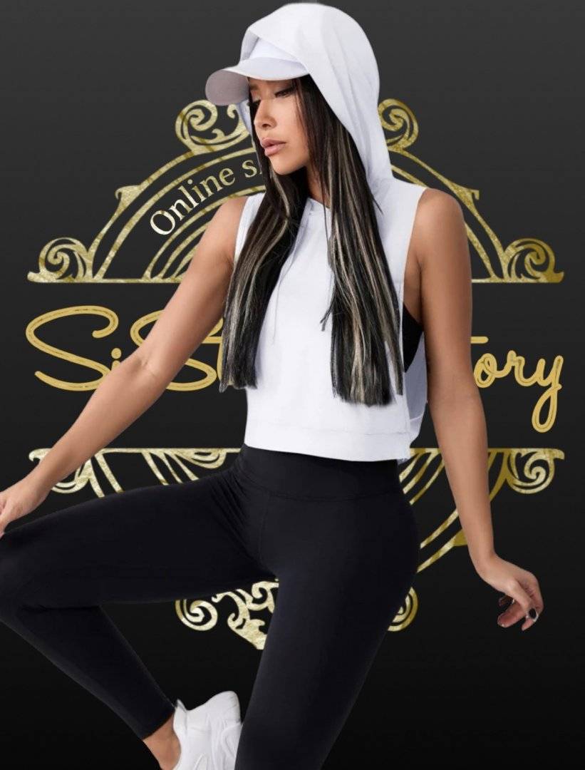 Top tip vesta cu gluga - pentru fitness, yoga - White