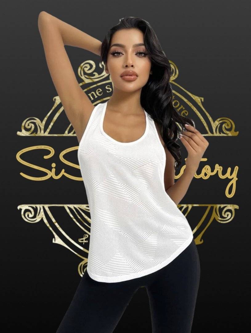Tricou pentru fitness, decupat la spate - White