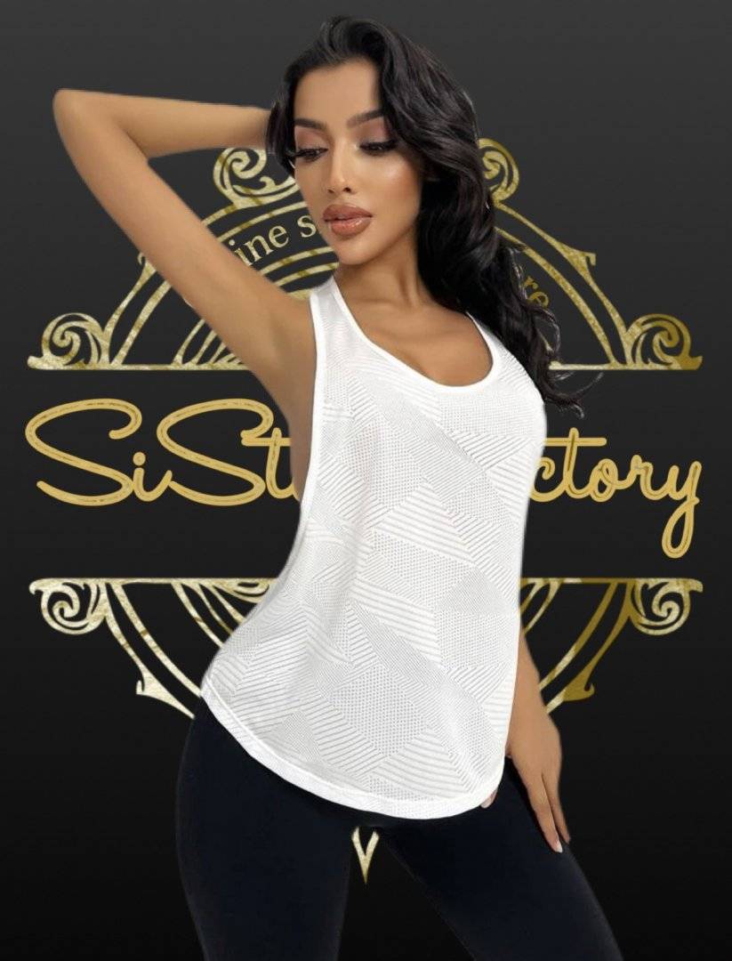 Tricou pentru fitness, decupat la spate - White