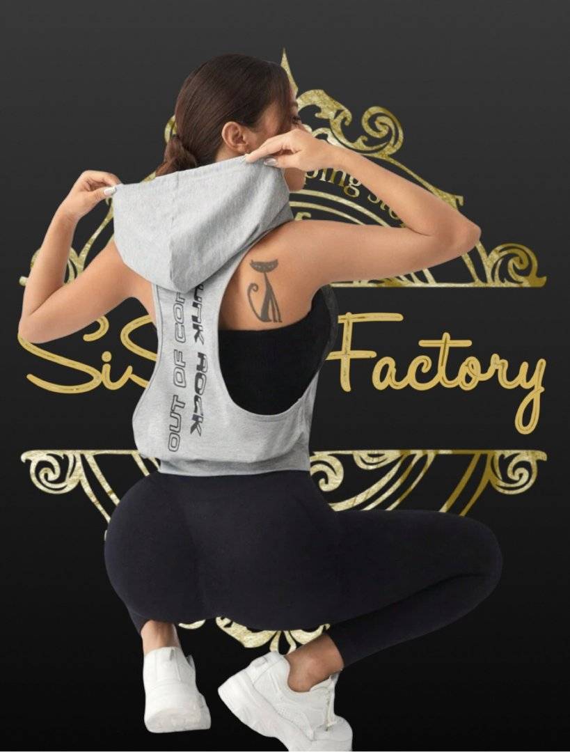 Tricou sport cu gluga fara maneci - tip vesta - Light Grey