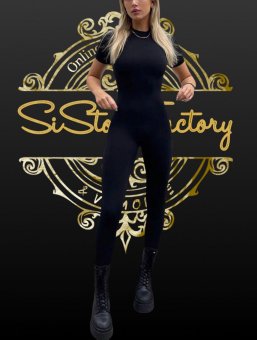 Jumpsuit modelator material solid - Black