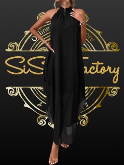 Rochie din voal si jupa - croiala asimetrica - Black