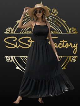 Rochie vaporoasa cu spatele gol - Black