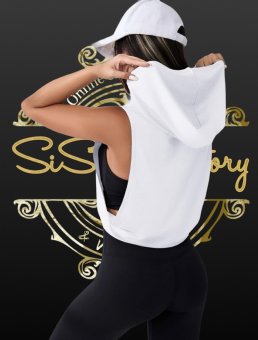 Top tip vesta cu gluga - pentru fitness, yoga - White